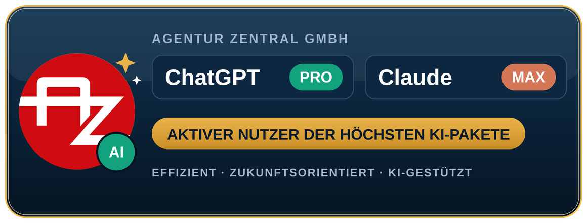Agentur Zentral GmbH – Premium-KI im Einsatz: ChatGPT Pro & Claude Max
